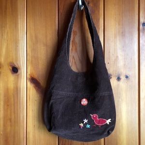Tilt brown corduroy shoulder bag